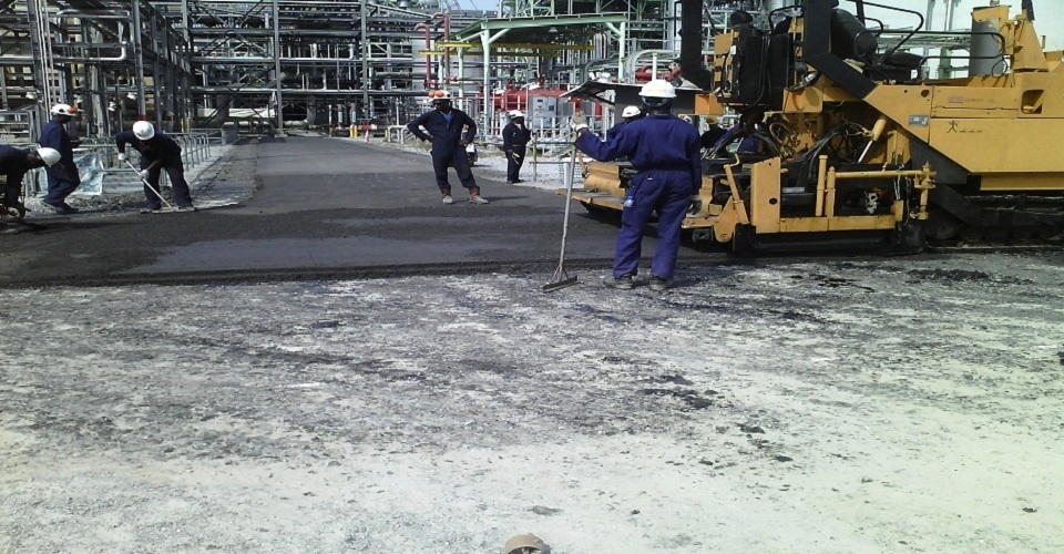 <strong>EGTL ROAD PAVING PROJECT FOR CNL</strong><br> Cold Asphalt paving in progress(Utility road)