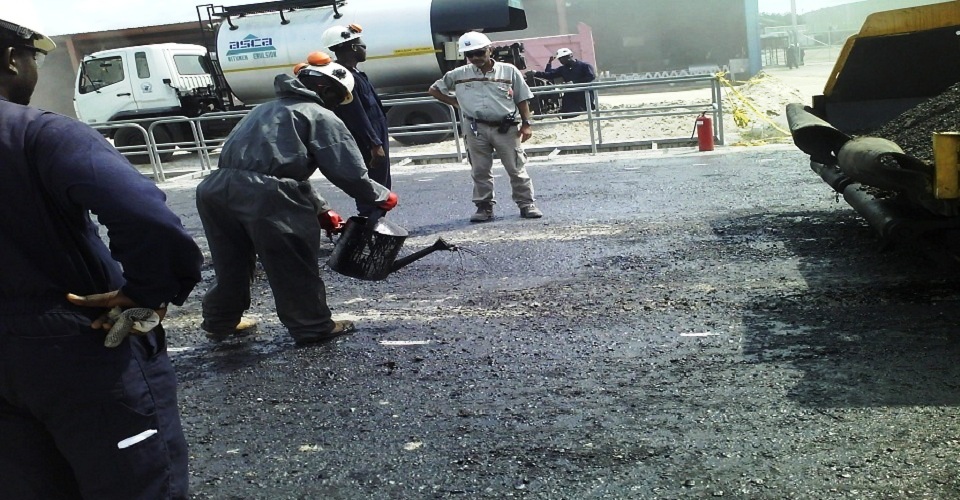 Application  of cold primer emulsion(Utility road)